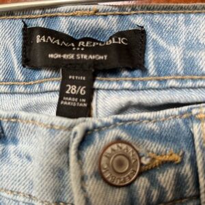 Banana Republic high rise straight leg jeans